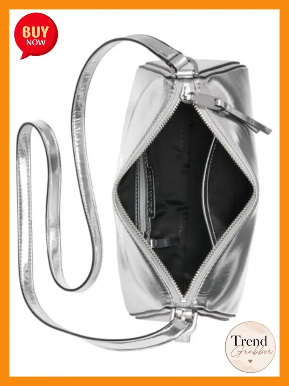 Vegan Leather Crossbody Bag with Zip Closure, Messenger Silhouette